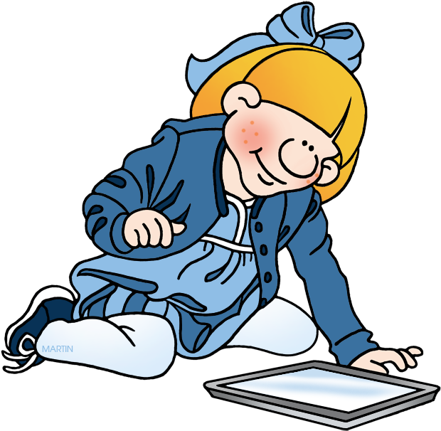 Girl Vector Tablet Transparent PNG Image