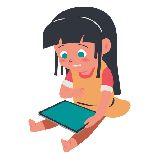 Girl Vector Tablet Transparent PNG Image