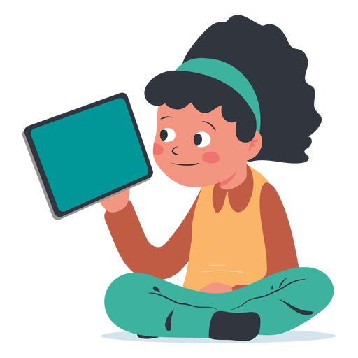Girl Vector Tablet Transparent PNG Image