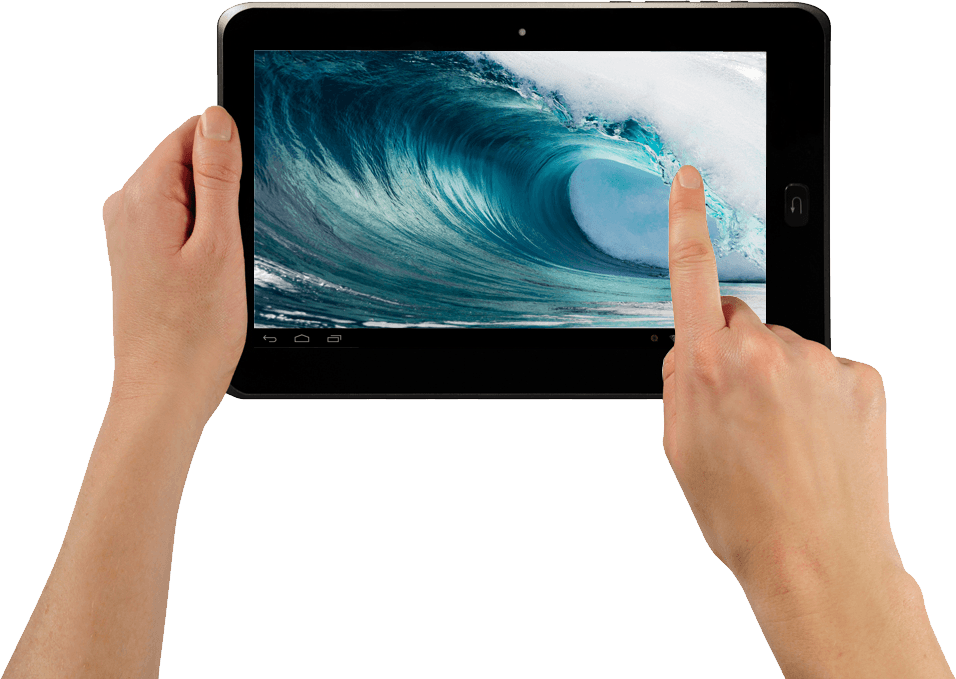 Tablet In Hands Transparent PNG Image