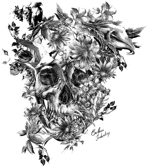 Black-And-Gray Calavera Skull Sleeve Tattoo Transparent PNG Image