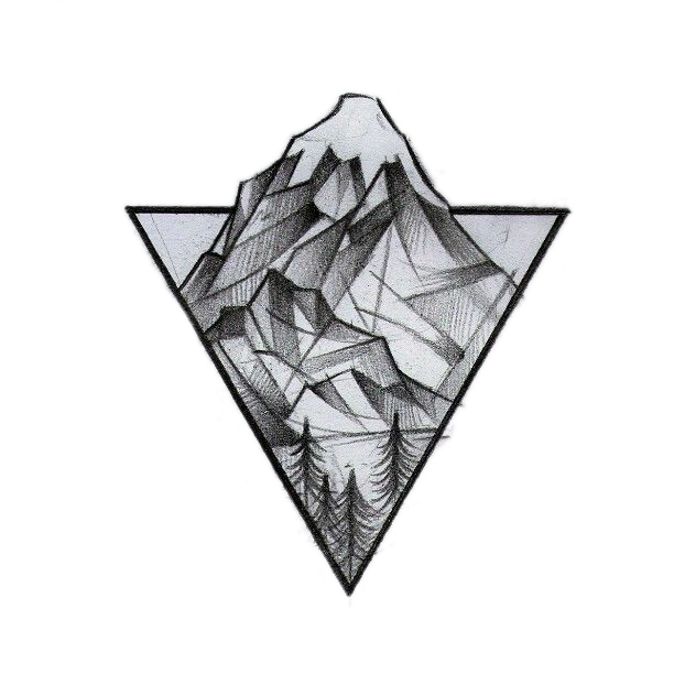 Tattoo Triangle Mountain Geometry Idea Logo Drawing Transparent PNG Image
