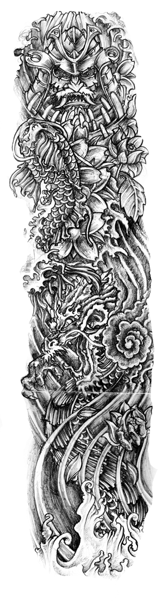 Irezumi Tattoo Design Drawing Sleeve Transparent PNG Image