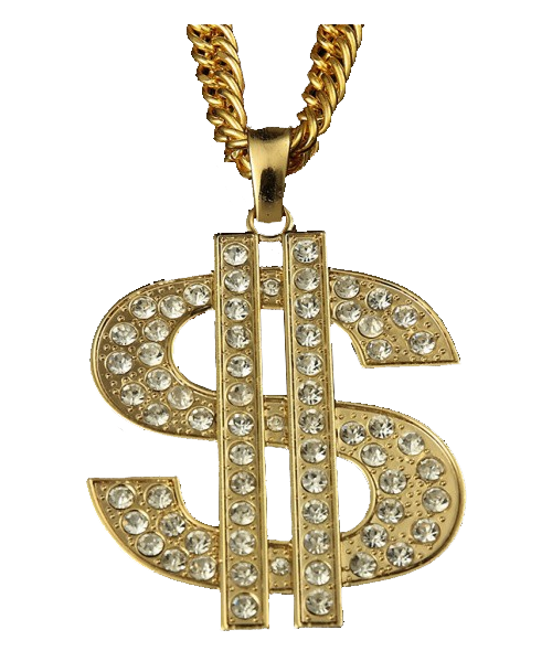 Thug Life Gold Chain Transparent PNG Image