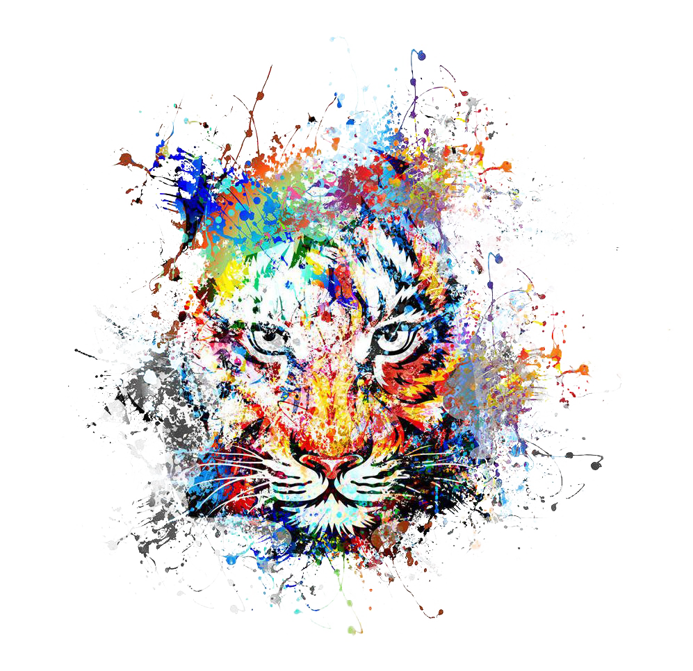 Tiger Art Abstract Painting Transparent PNG Image
