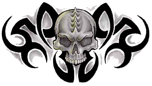Tribal Skull Tattoos Transparent PNG Image
