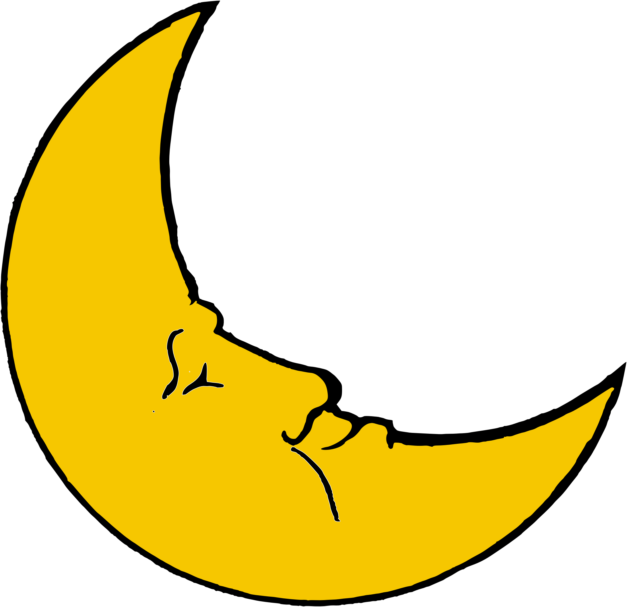 Golden Crescent Moon Transparent PNG Image
