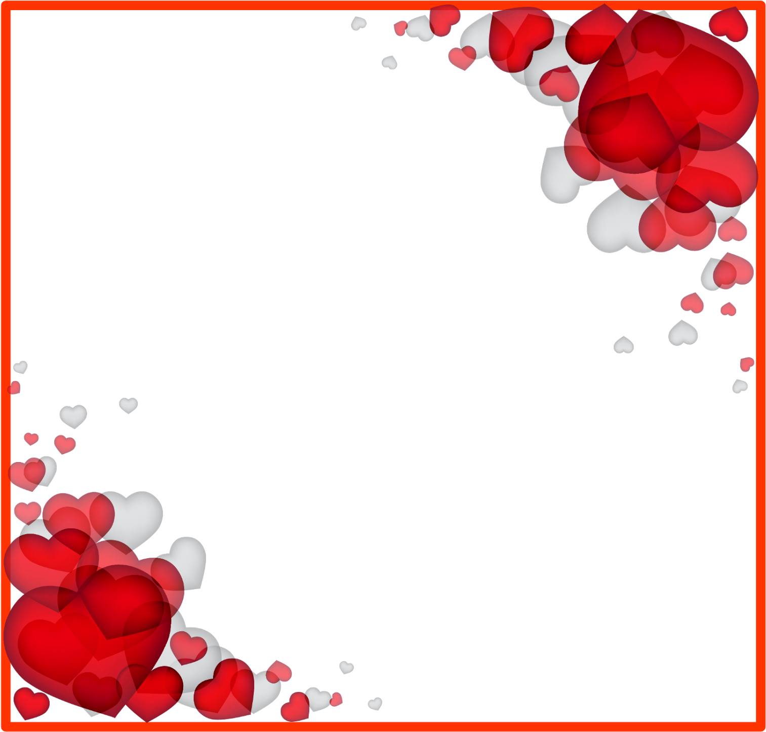 Border Valentines Love Day Transparent PNG Image