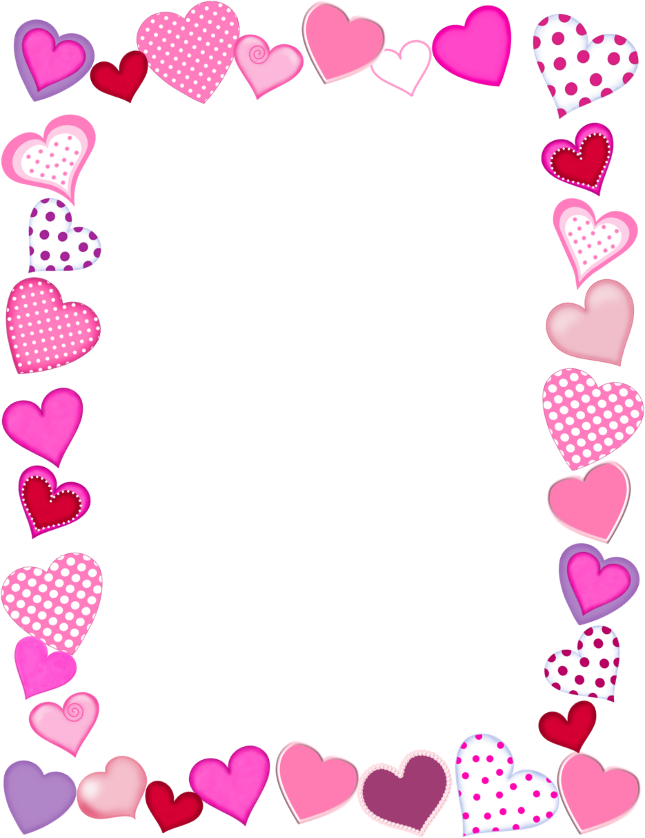 Pink Valentines Border Day Transparent PNG Image