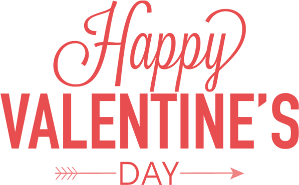 Text Valentines Day Red Transparent PNG Image