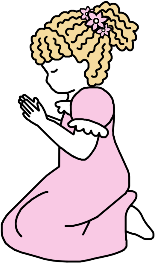 Vector Little Praying Girl Transparent PNG Image