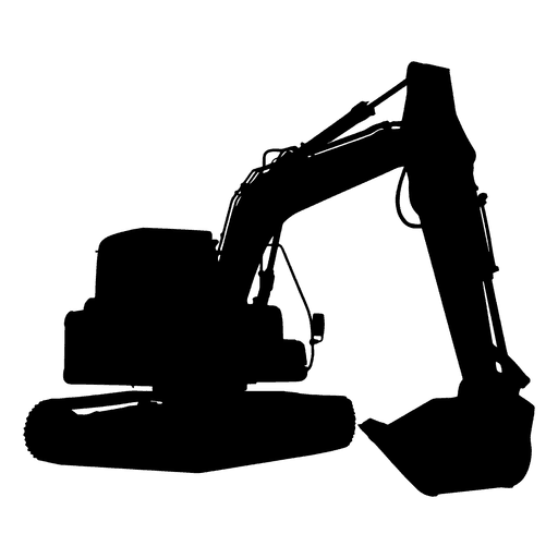 Vector Silhouette Excavator Transparent PNG Image