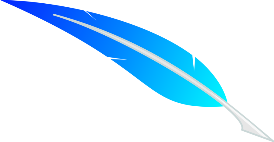 Blue Feather Vector Transparent PNG Image
