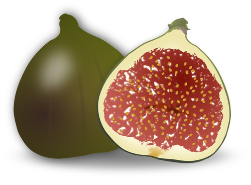 Cut Vector Fig Half Transparent PNG Image