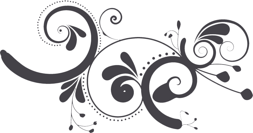 Floral Swirl Vector Black Transparent PNG Image
