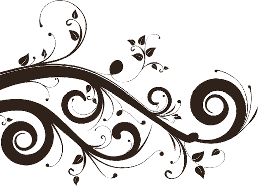 Floral Swirl Vector Black Transparent PNG Image