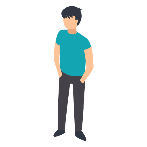 Standing Boy Vector Transparent PNG Image