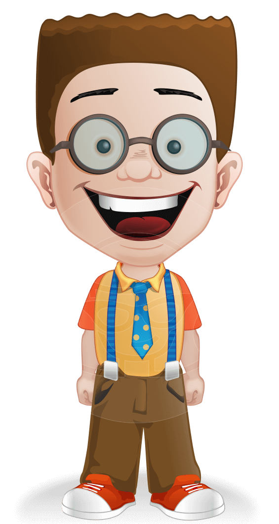 Standing Boy Vector Cartoon Transparent PNG Image