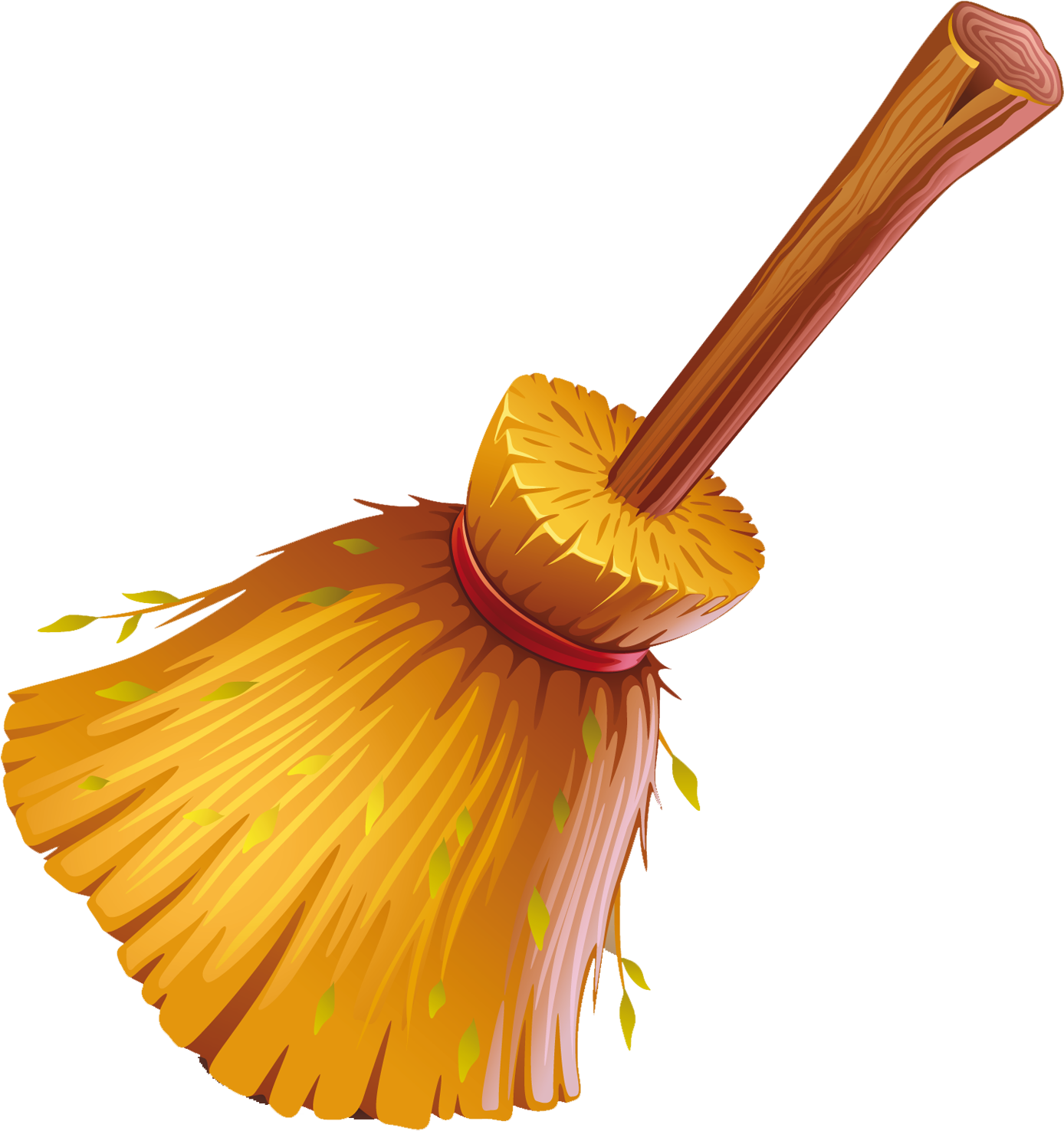 Vintage Broom Vector Transparent PNG Image