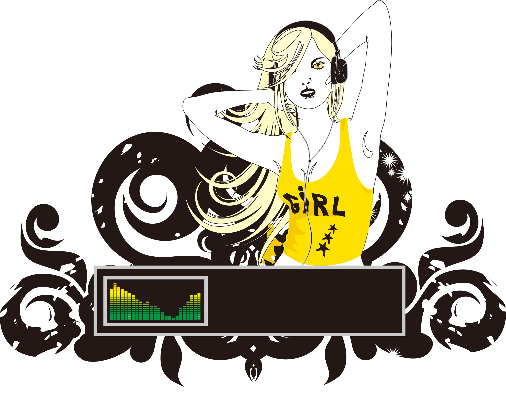 Girl Vector Dj Transparent PNG Image