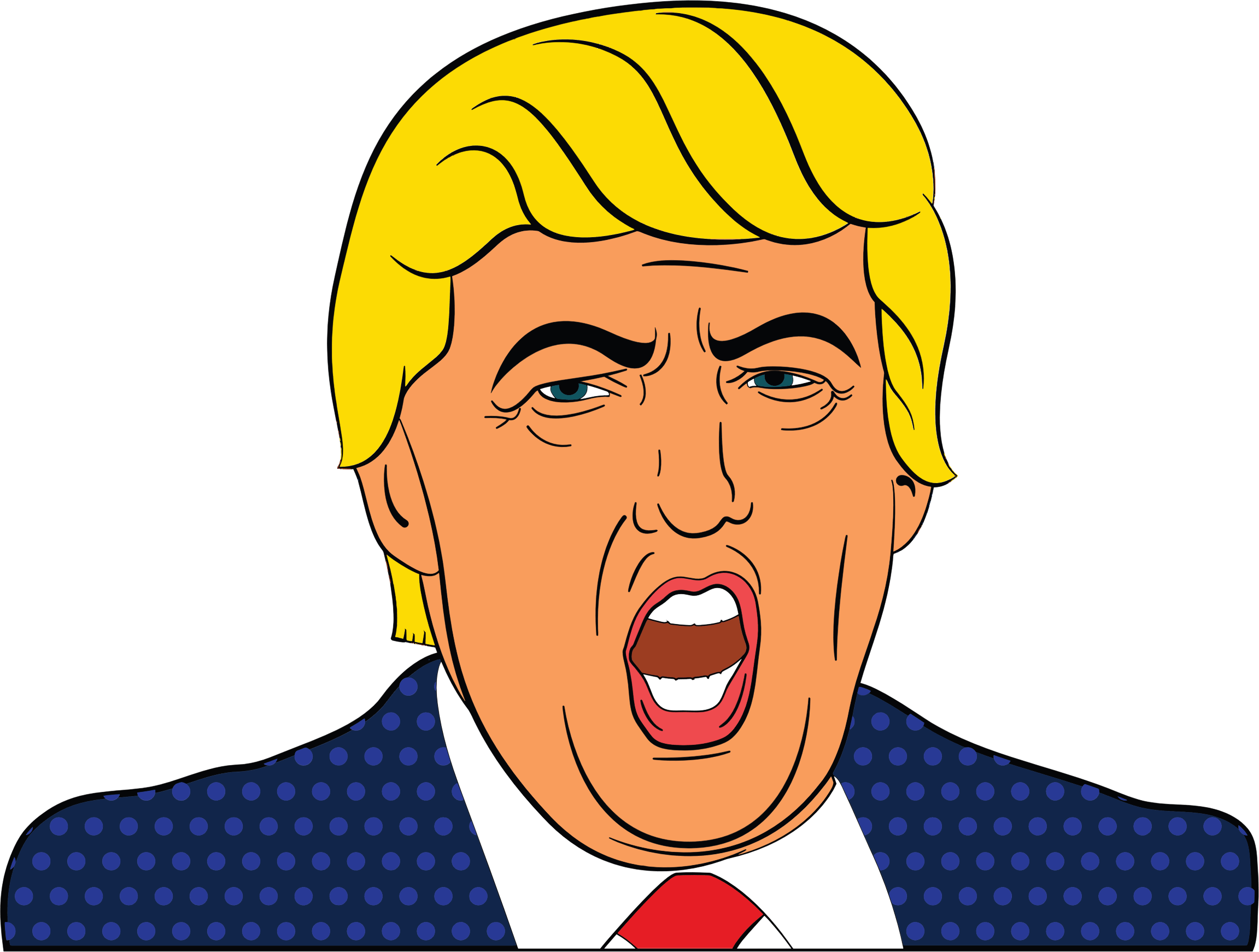 Funny Vector Portrait Transparent PNG Image