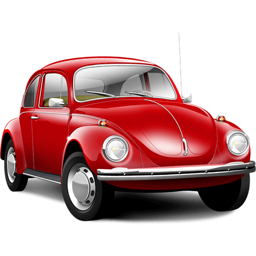 Red Old Volkswagen Beetle Car Transparent PNG Image