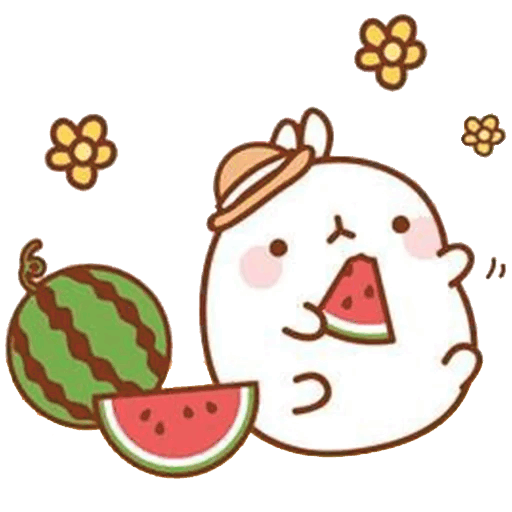 Food Eating Pusheen Watermelon Flower Transparent PNG Image
