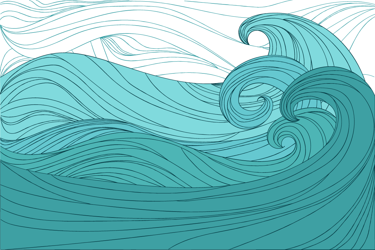 Turquoise Wave Transparent PNG Image