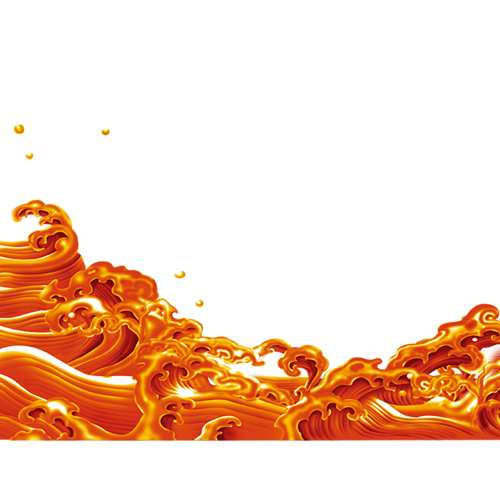 Orange Vector Wave Transparent PNG Image