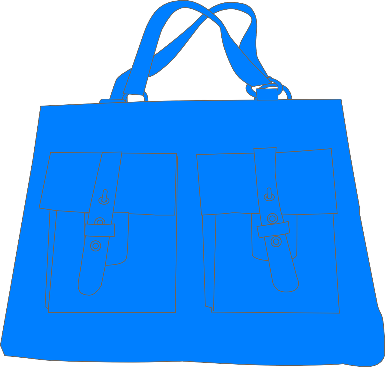 Blue Handbag Vector Transparent PNG Image