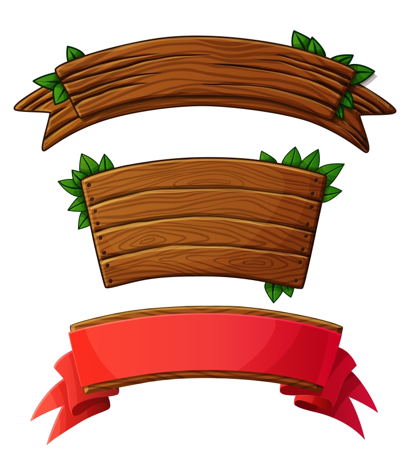 Logo Wood Banner Plank Sign Transparent PNG Image