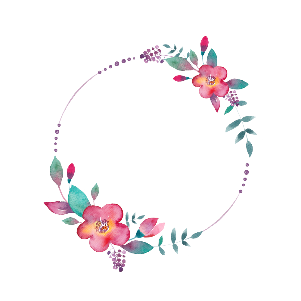 Watercolor Youtube Circle Painting Floral Transparent PNG Image